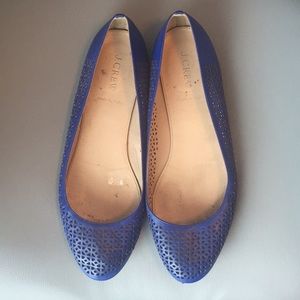 JCrew Royal Blue geo cutout ballet Flats 9.5